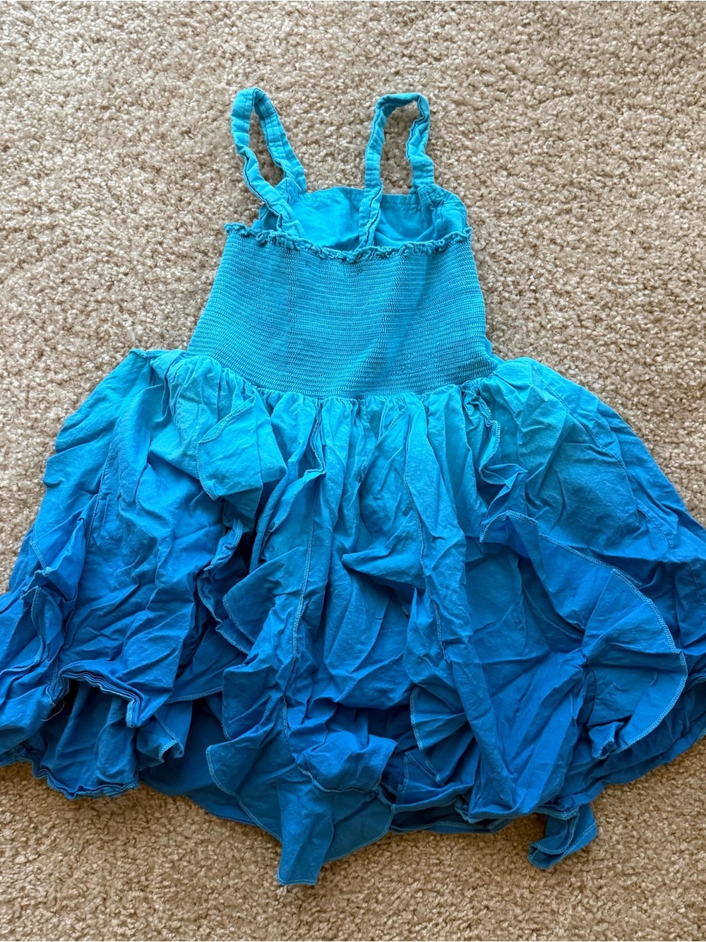Fabkids ombre turquoise blue teal kid dress 8-10 years old Ruffle Tulle
